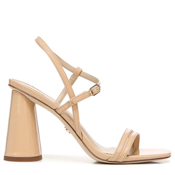 NEW Sam Edelman Kit Nude Patent Leather Slingback Heels women size 9 9.5